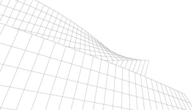 Mimari sanat konseptinde soyut çizgiler, minimal geometrik şekiller, mimari yapı tasarımı