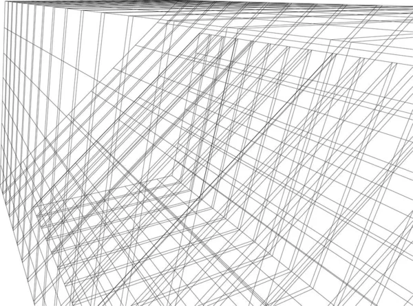 Абстрактные Чертежи Концепции Архитектурного Искусства Минимальные Геометрические Формы Архитектурное Проектирование — стоковый вектор