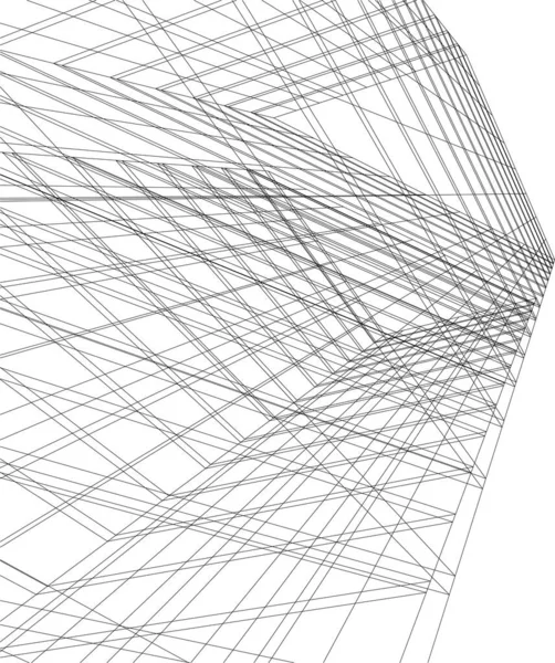 Líneas Abstractas Dibujo Concepto Arte Arquitectónico Formas Geométricas Mínimas Diseño — Archivo Imágenes Vectoriales