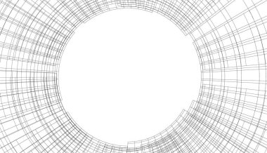 Mimari sanat konseptinde soyut çizgiler, minimal geometrik şekiller, mimari yapı tasarımı