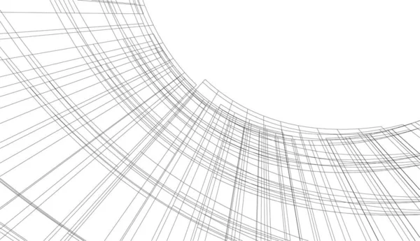 Абстрактные Чертежи Концепции Архитектурного Искусства Минимальные Геометрические Формы Архитектурное Проектирование — стоковый вектор