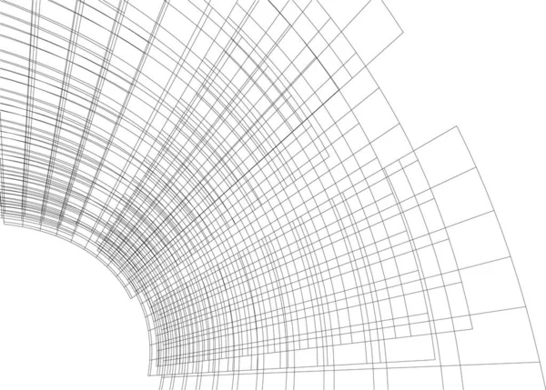 建築芸術の概念における抽象的な線 最小限の幾何学的形状 建築物のデザイン — ストックベクタ