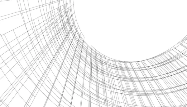 Abstrakte Zeichnungslinien Architektonischen Kunstkonzept Minimale Geometrische Formen Architektonische Baugestaltung — Stockvektor