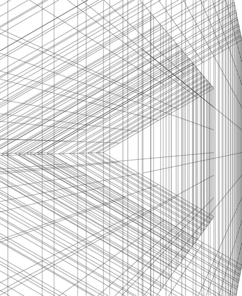 Líneas Abstractas Dibujo Concepto Arte Arquitectónico Formas Geométricas Mínimas Diseño — Archivo Imágenes Vectoriales