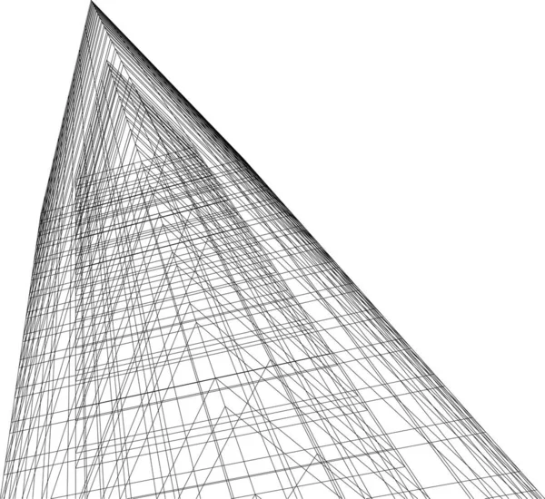 Lignes Dessin Abstraites Dans Concept Art Architectural Formes Géométriques Minimales — Image vectorielle