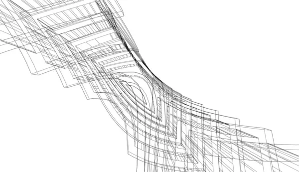 Linhas Abstratas Desenho Conceito Arte Arquitetônica Formas Geométricas Mínimas Projeto — Vetor de Stock