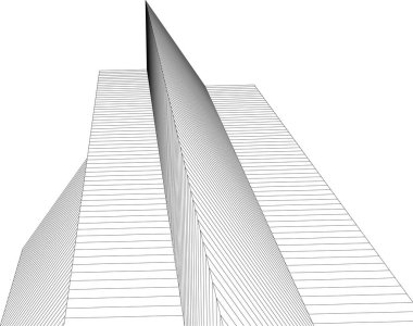 Mimari sanat konseptinde soyut çizgiler, minimal geometrik şekiller, mimari yapı tasarımı