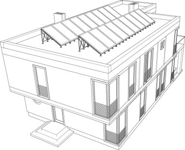 Mimari çizimin 3D yansıtıcısıName