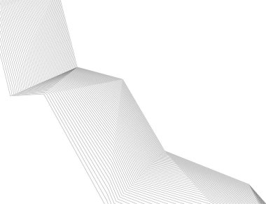 Mimari sanat konseptinde soyut çizgiler, minimal geometrik şekiller, mimari yapı tasarımı