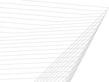 Mimari sanat konseptinde soyut çizgiler, minimal geometrik şekiller, mimari yapı tasarımı