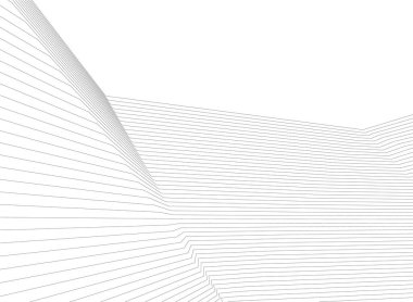 Mimari sanat konseptinde soyut çizgiler, minimal geometrik şekiller, mimari yapı tasarımı