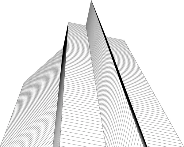 Mimari sanat konseptinde soyut çizgiler, minimal geometrik şekiller, mimari yapı tasarımı