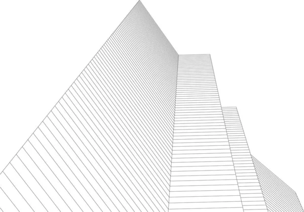 Lignes Dessin Abstraites Dans Concept Art Architectural Formes Géométriques Minimales — Image vectorielle