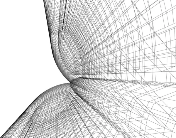 Líneas Abstractas Dibujo Concepto Arte Arquitectónico Formas Geométricas Mínimas Diseño — Archivo Imágenes Vectoriales