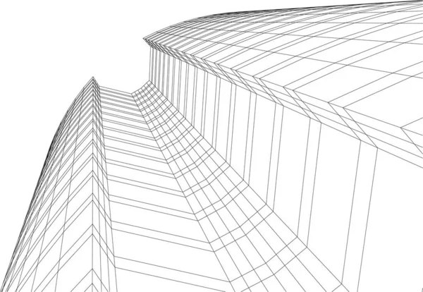 Líneas Abstractas Dibujo Concepto Arte Arquitectónico Formas Geométricas Mínimas Diseño — Archivo Imágenes Vectoriales