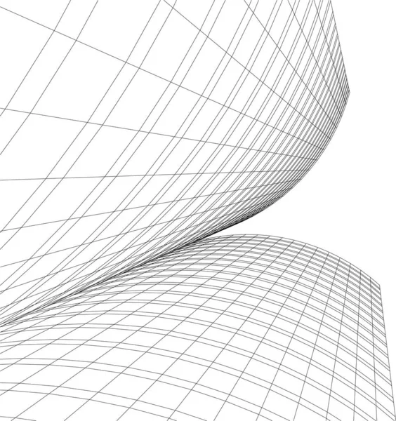 Lignes Dessin Abstraites Dans Concept Art Architectural Formes Géométriques Minimales — Image vectorielle