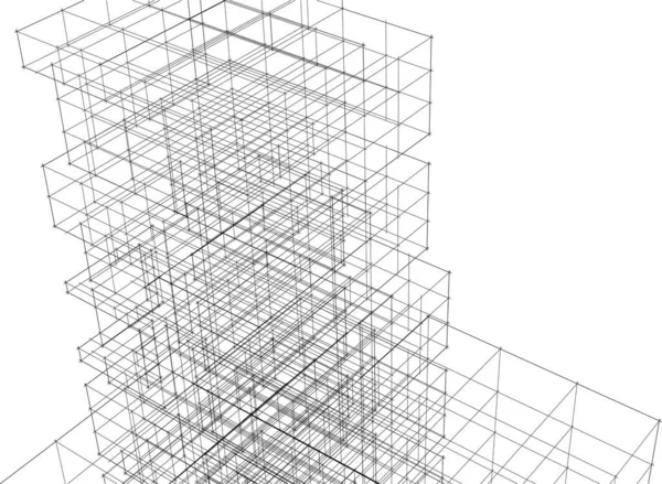 Abstrakt Ritning Linjer Arkitektonisk Konst Koncept Minimala Geometriska Former Arkitektonisk — Stock vektor