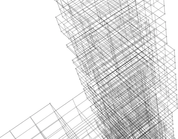 Абстрактные Чертежи Концепции Архитектурного Искусства Минимальные Геометрические Формы Архитектурное Проектирование — стоковый вектор