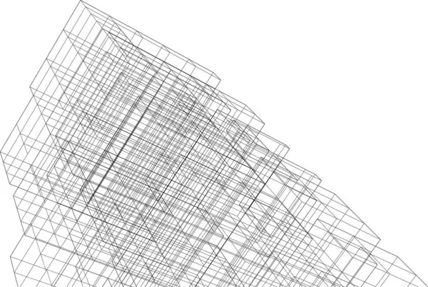 Abstraktní Kreslicí Čáry Architektonickém Pojetí Minimální Geometrické Tvary Architektonický Návrh — Stockový vektor