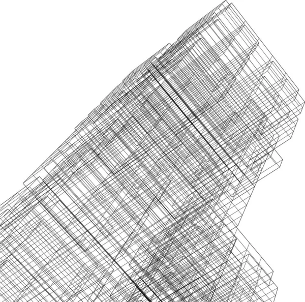 Mimari Sanat Konseptinde Soyut Çizgiler Minimal Geometrik Şekiller Mimari Yapı — Stok Vektör