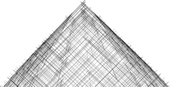 Líneas Abstractas Dibujo Concepto Arte Arquitectónico Formas Geométricas Mínimas Diseño — Archivo Imágenes Vectoriales