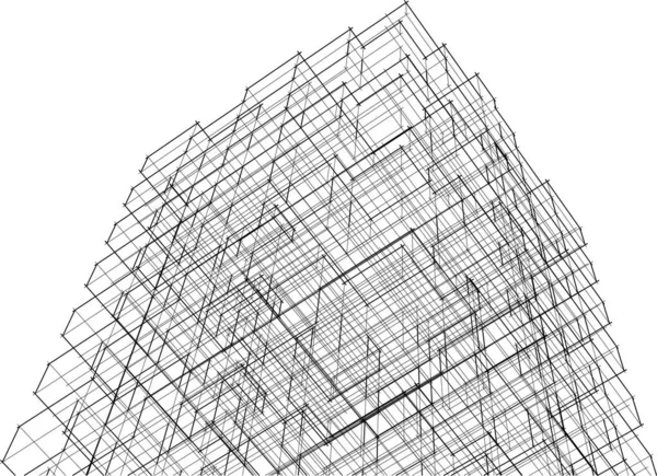 Linhas Abstratas Desenho Conceito Arte Arquitetônica Formas Geométricas Mínimas Projeto —  Vetores de Stock