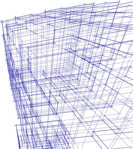 Linee Disegno Astratto Nel Concetto Arte Architettonica Forme Geometriche Minime — Vettoriale Stock