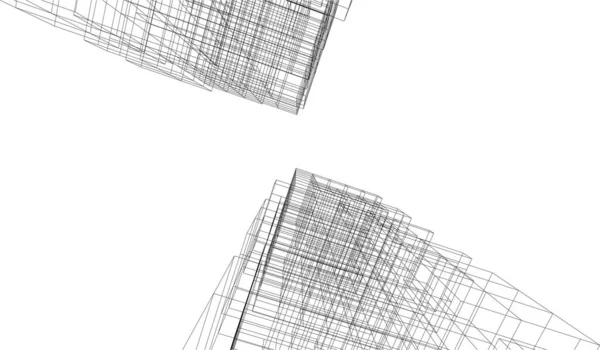 Linee Disegno Astratto Nel Concetto Arte Architettonica Forme Geometriche Minime — Vettoriale Stock