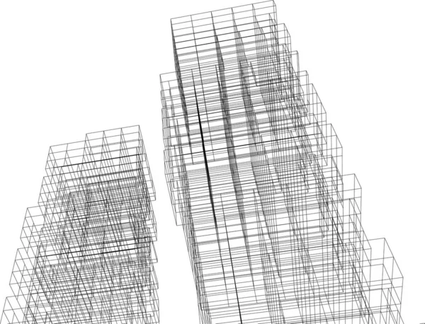 Lignes Dessin Abstraites Dans Concept Art Architectural Formes Géométriques Minimales — Image vectorielle