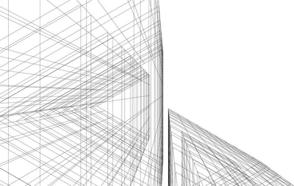 Lignes Dessin Abstraites Dans Concept Art Architectural Formes Géométriques Minimales — Image vectorielle