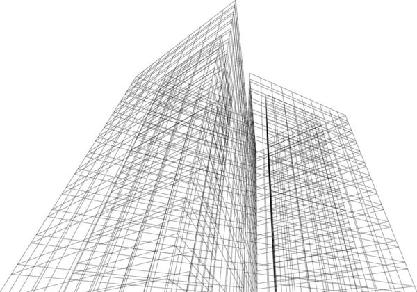 Mimari sanat konseptinde soyut çizgiler, minimal geometrik şekiller, mimari yapı tasarımı