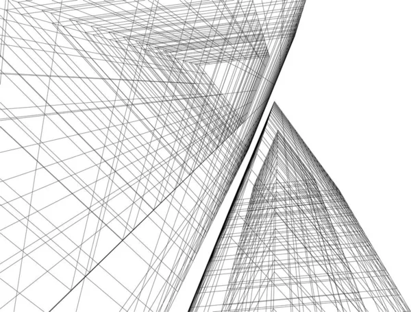 Lignes Dessin Abstraites Dans Concept Art Architectural Formes Géométriques Minimales — Image vectorielle