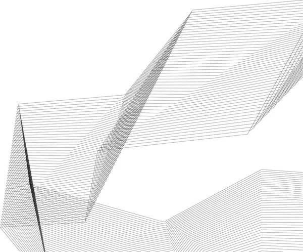 Abstrakte Zeichnungslinien Architektonischen Kunstkonzept Minimale Geometrische Formen Architektonische Baugestaltung — Stockvektor
