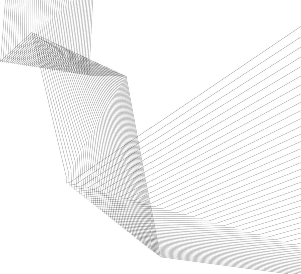 Abstrakte Zeichnungslinien Architektonischen Kunstkonzept Minimale Geometrische Formen Architektonische Baugestaltung — Stockvektor