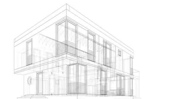 Abstrakcyjne Linie Rysunkowe Koncepcji Sztuki Architektonicznej Minimalne Kształty Geometryczne Projekt — Zdjęcie stockowe
