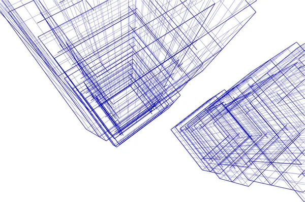 Geometriska Arkitektoniska Ritningar Digital Tapet — Stock vektor