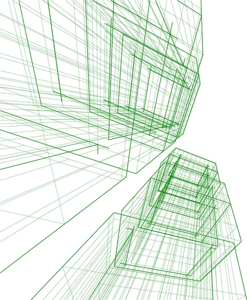 Geometrische Architectonische Tekeningen Digitaal Behang — Stockvector