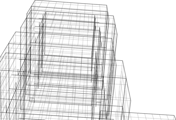 建筑墙纸设计 数字概念背景 — 图库矢量图片