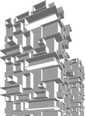 soyut mimari duvar kağıdı tasarımı, dijital konsept arkaplan