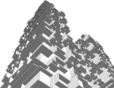 soyut mimari duvar kağıdı tasarımı, dijital konsept arkaplan