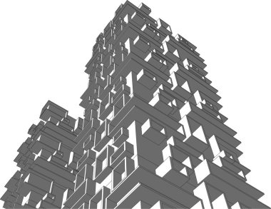 soyut mimari duvar kağıdı tasarımı, dijital konsept arkaplan