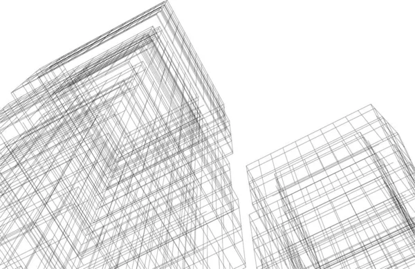 建筑墙纸设计 数字概念背景 — 图库矢量图片