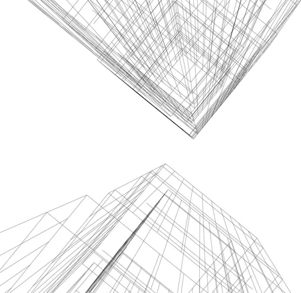 Abstrakte Architektonische Tapete Design Digitales Konzept Hintergrund — Stockvektor