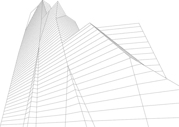 建筑墙纸设计 数字概念背景 — 图库矢量图片