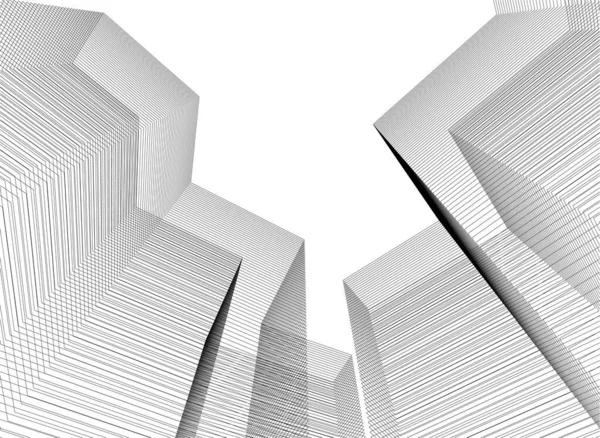 Papier Peint Architectural Abstrait Fond Numérique — Image vectorielle