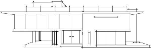 Boceto Arquitectura Moderna Ilustración — Archivo Imágenes Vectoriales