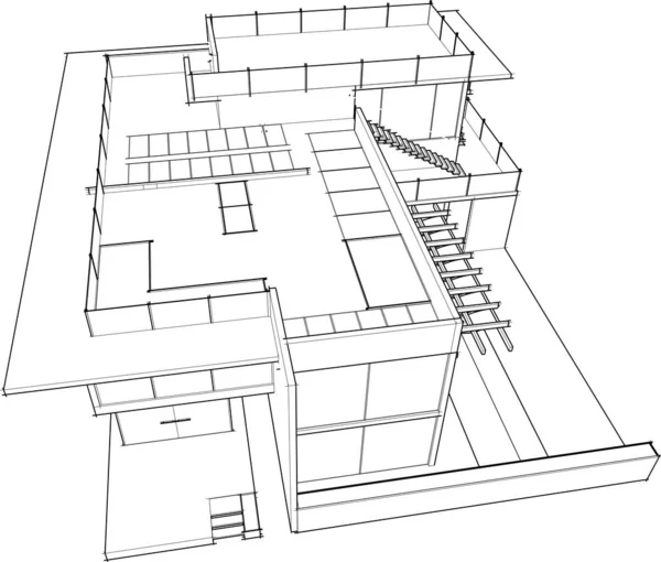 Abstraktní Architektonický Design Tapet Digitální Koncept Pozadí — Stockový vektor