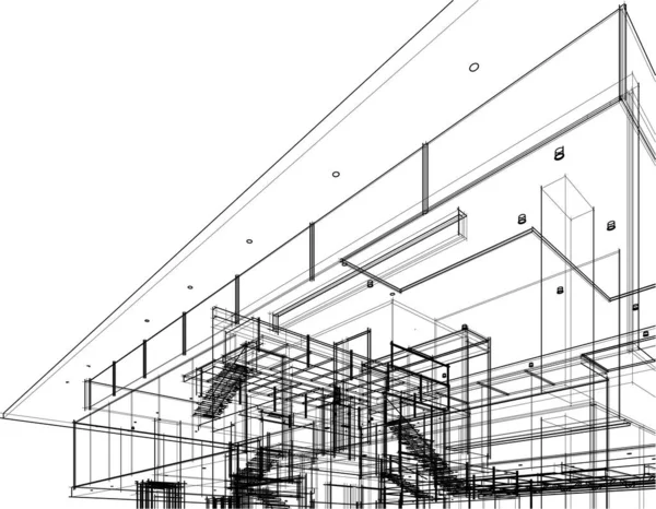 Disegno Astratto Carta Parati Architettonica Sfondo Concetto Digitale — Vettoriale Stock