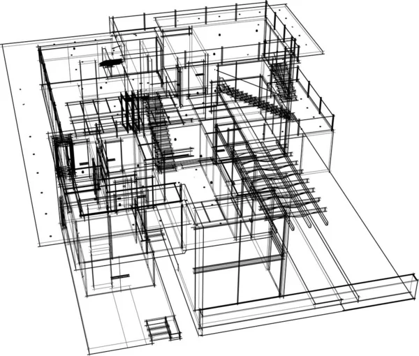 Abstraktní Architektonická Tapeta Digitální Pozadí — Stockový vektor