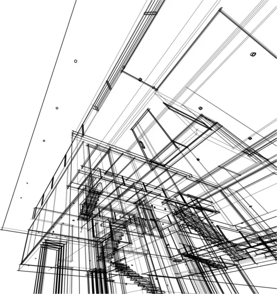 建筑墙纸设计 数字概念背景 — 图库矢量图片